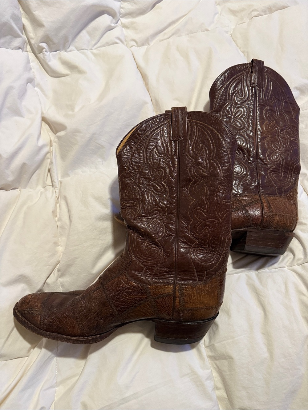 Panhandle Slim Brown Leather Cowboy Boots